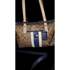 Coach Heritage Strip Navy Crossbody/Shoulder Bag